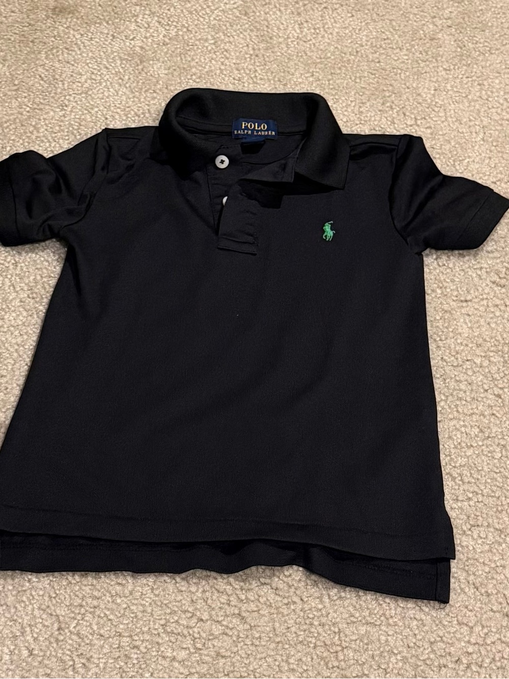 Polo by Ralph Lauren Black Polo with Green Pony Logo - Kids